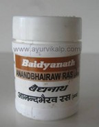 ANANDBHAIRAW Ras{Jwar} (Rasendra saar Sangraha) Baidyanath, 80 Tablets