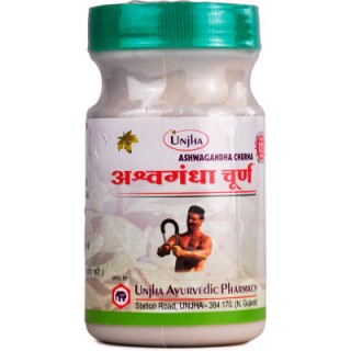 Unjha Pharmacy ASHWAGANDHA CHURNA, 100g, For Sexual Power, Weak Memory, Depression