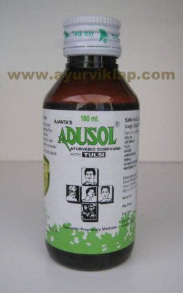 Ajanta ADUSOL WITH TULSI SYRUP, 100ml, For  Chest Congestion, Sore Throat