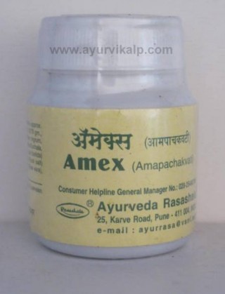 AMEX, Ayurveda Rasashala, 60 Tablets,for indigestion, Gas trouble, spasmodic abdominal pain,