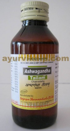 Nagarjun ASHWAGANDHA Tailam, 100ml, for Improves Muscle Tone, Nervine Disorders