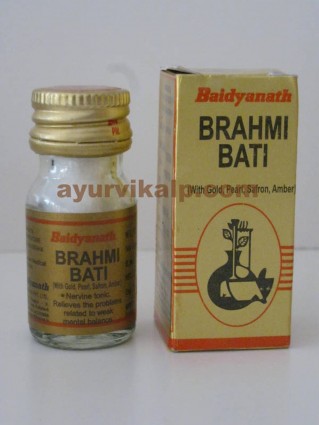 Baidyanath BRAHMI VATI, 10 tablets, with Gold, Pearl, Saffron & Amber