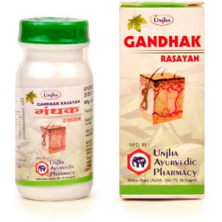 Unjha Pharmacy GANDHAK RASAYAN, 40 Tablets, Urticaria, Hives, Scabies, Acne, Pimples