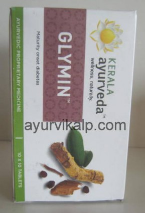 GLYMIN, Kerala Ayurveda, 100 Tablets, Safer Approach to Treat & Control Diabetes Mellitus