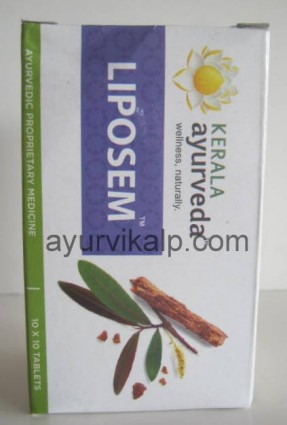 LIPOSEM, Kerala Ayurveda, 100 Tablets, An answer to Hypercholesterolemia
