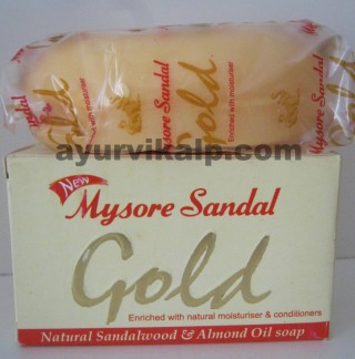 Mysore Sandal GOLD Soap, 125g, Natural Sandalwood & Almond Oil Soap