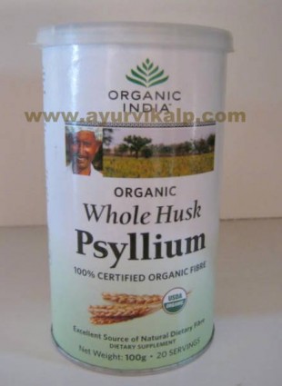 Organic India, WHOLE HUSK PSYLLIUM 100g For Heart Health and Supporting Gastrointestinal System