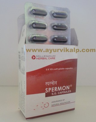Millennium Herbal Care, SPERMON, S.G.30 Capsules, Oligospermia, Male Reproductive System