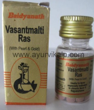 Baidyanath Vasant Malti Ras (Bhaishjya Ratnavali), 25 Tablets, Chronic fever treatment